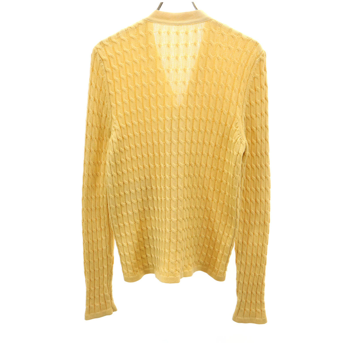 Salvatore Ferragamo サルヴァトーレフェラガモ 長袖 Vネック ニットカーディガン XS イエロー系 ケーブル レディース