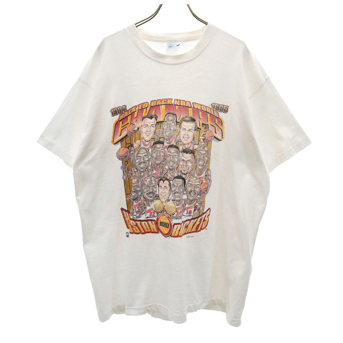 SALEM セイラム 90s USA製 オールド ヒューストンロケッツ プリント 半袖 Tシャツ L ホワイト メンズ