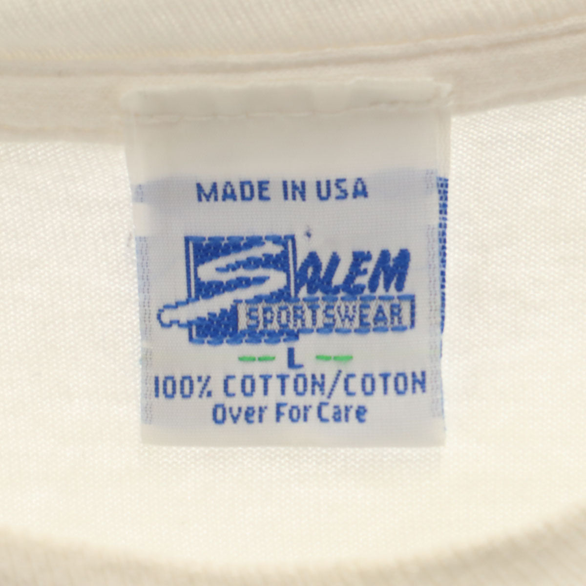 SALEM セイラム 90s USA製 オールド ヒューストンロケッツ プリント 半袖 Tシャツ L ホワイト メンズ