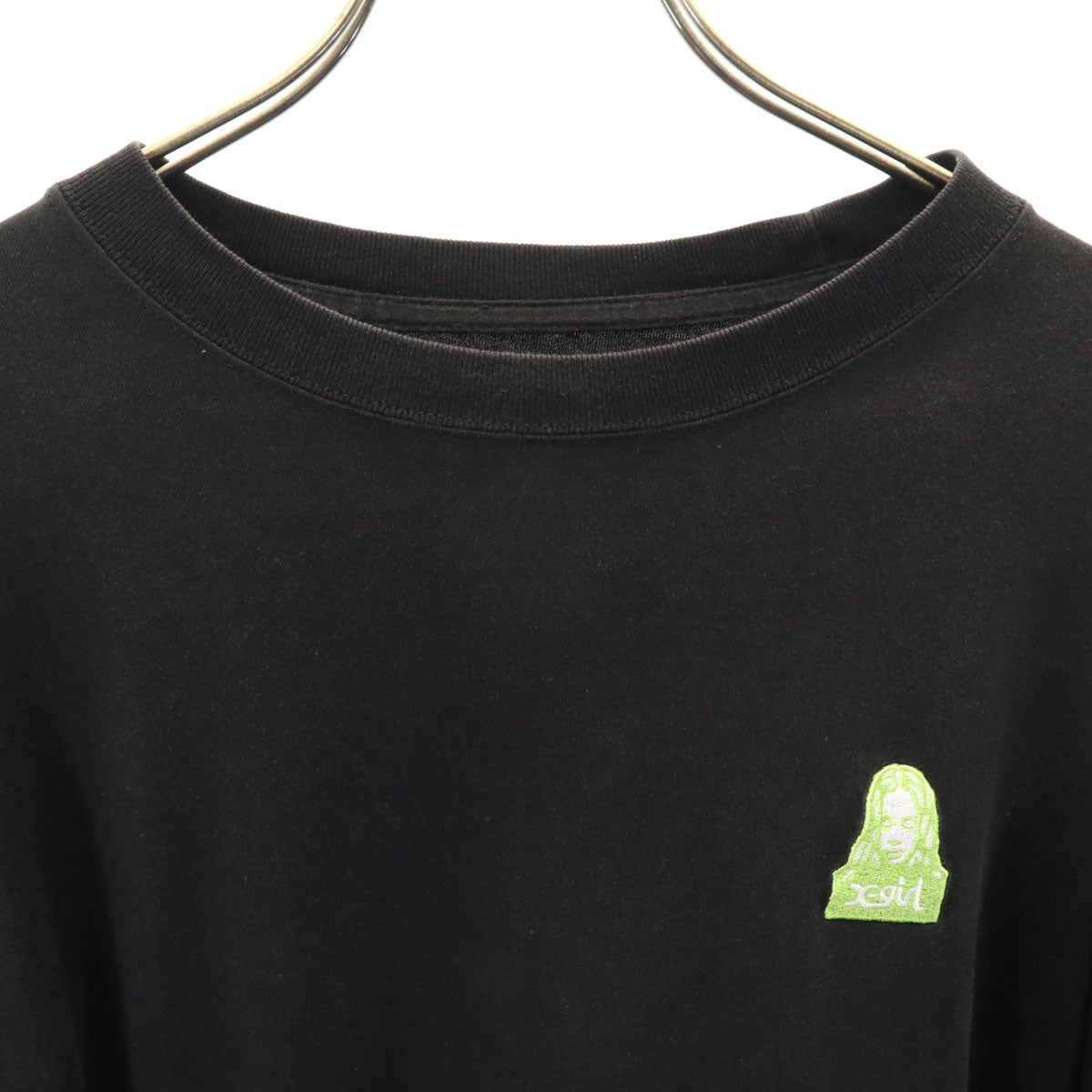 X-girl エックスガール バックプリント 長袖 Tシャツ S ブラック ロンT レディース