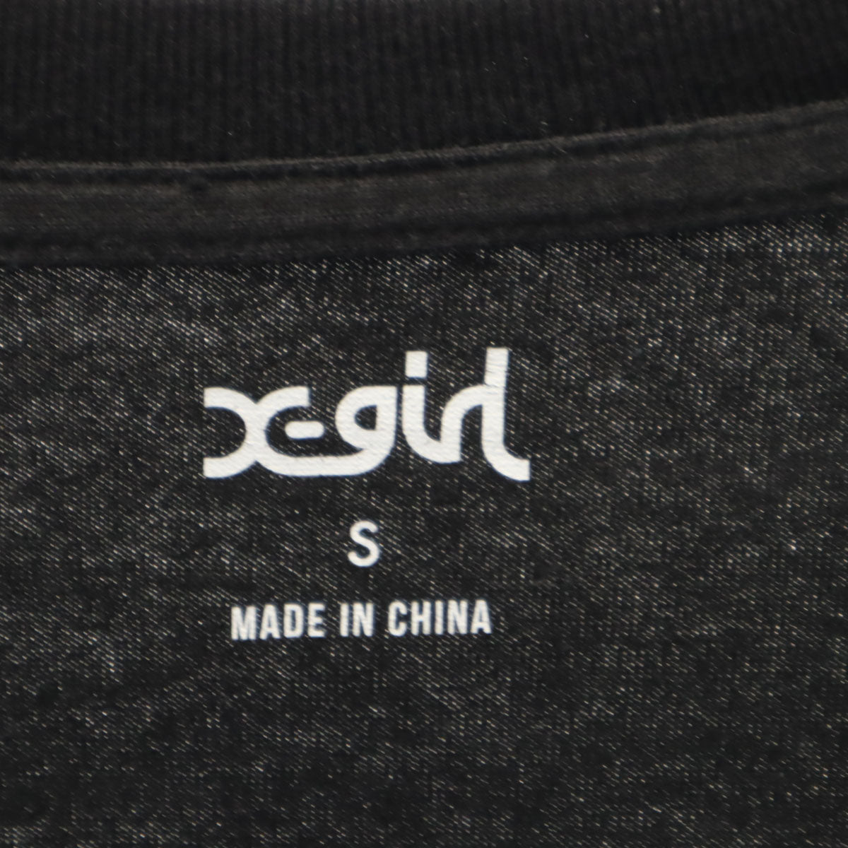 X-girl エックスガール バックプリント 長袖 Tシャツ S ブラック ロンT レディース