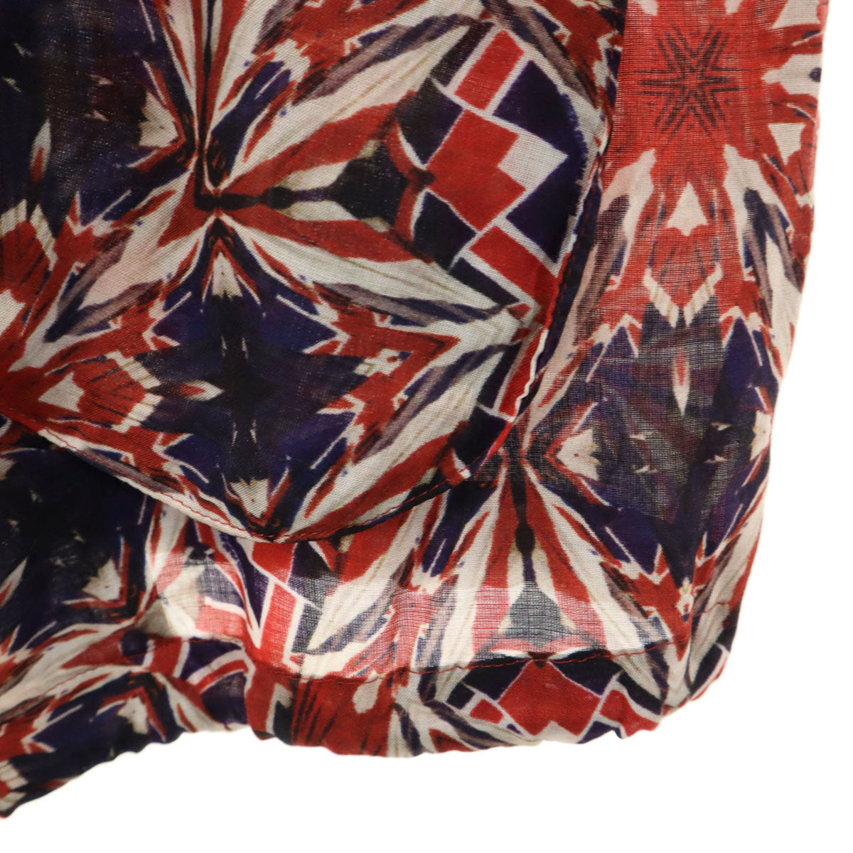 Paul+ Paul Smith ポールプラス ポールスミス 総柄 ショート丈 シアー ブルゾン 38 レッド ジャケット ロールアップ袖 レディース