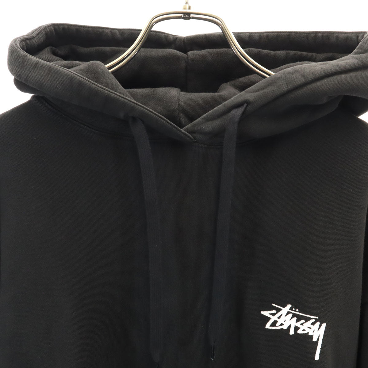 STUSSY ステューシー バックロゴ 長袖 スウェットパーカー LL ブラック 裏起毛 メンズ
