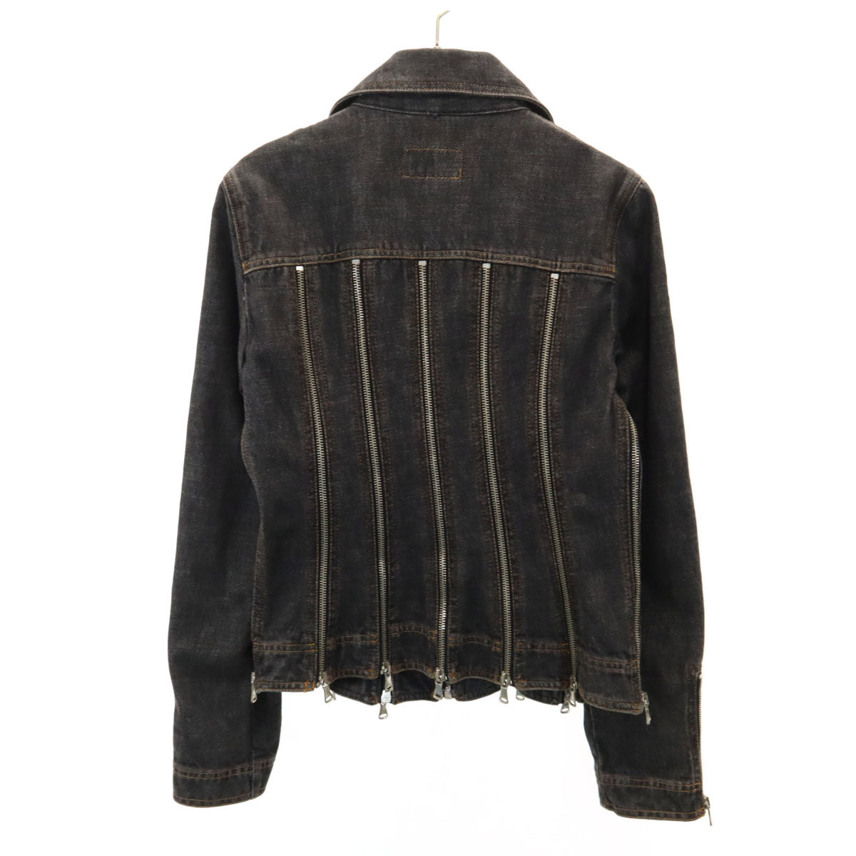 D&G DOLCE&GABBANA ディーアンドジー ドルチェアンドガッバーナ イタリア製 ジップ デニムジャケット XS ブラック レディース