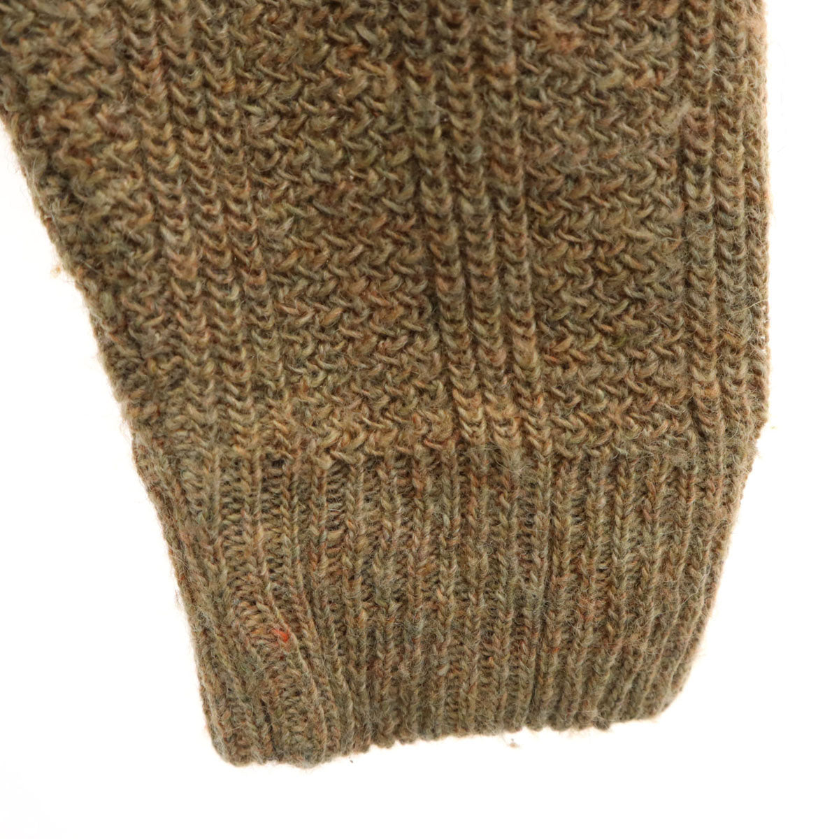 80s USA製 ヴィンテージ 長袖 Vネック ニットカーディガン L ベージュ系 メンズ