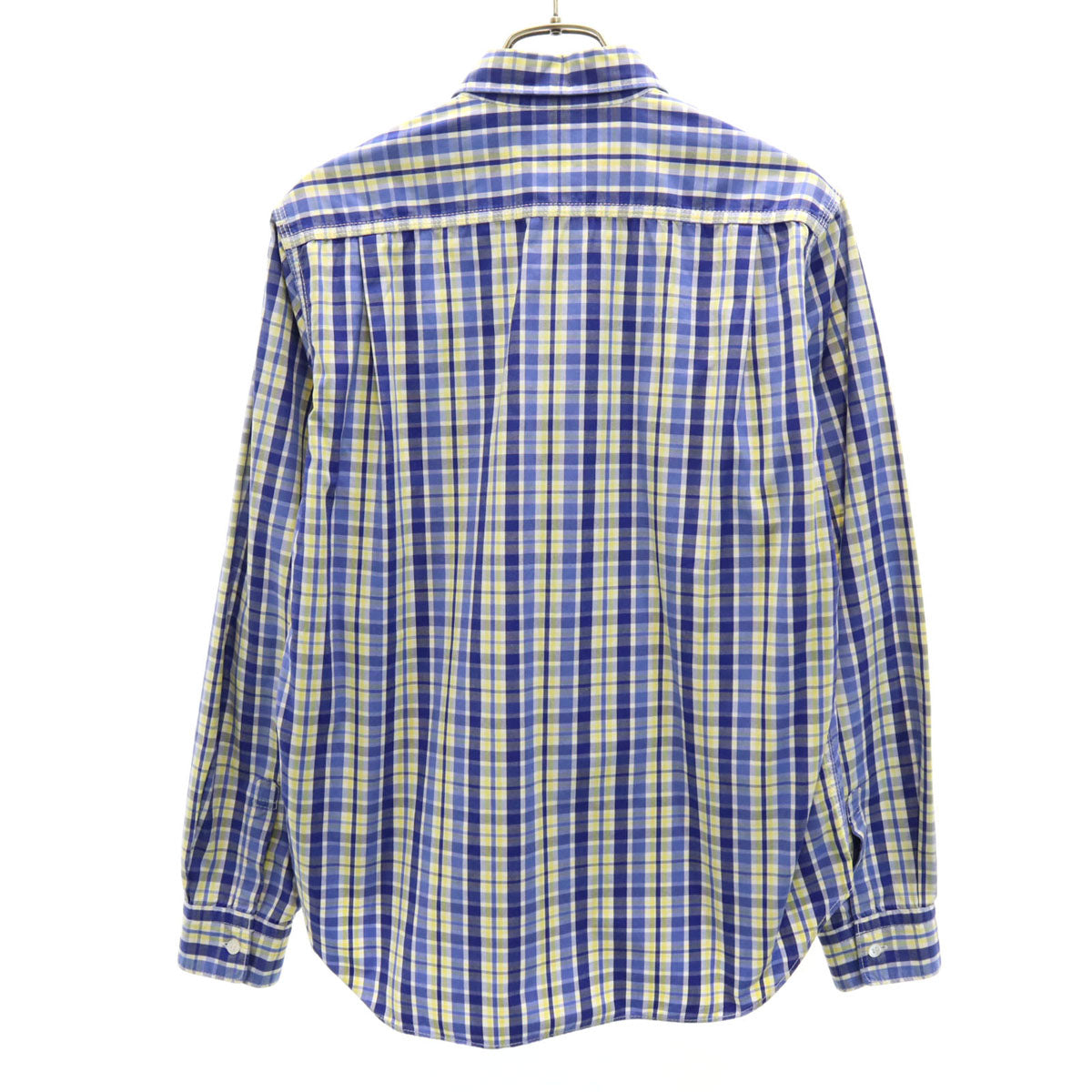 COMME des GARCONS HOMME コムデギャルソンオム 2007年 日本製 チェック柄 長袖 コットンシャツ SS ブルー系 メンズ