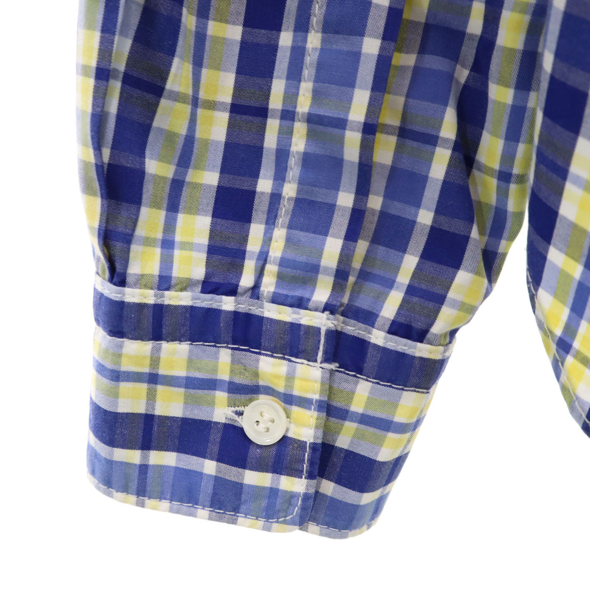 COMME des GARCONS HOMME コムデギャルソンオム 2007年 日本製 チェック柄 長袖 コットンシャツ SS ブルー系 メンズ