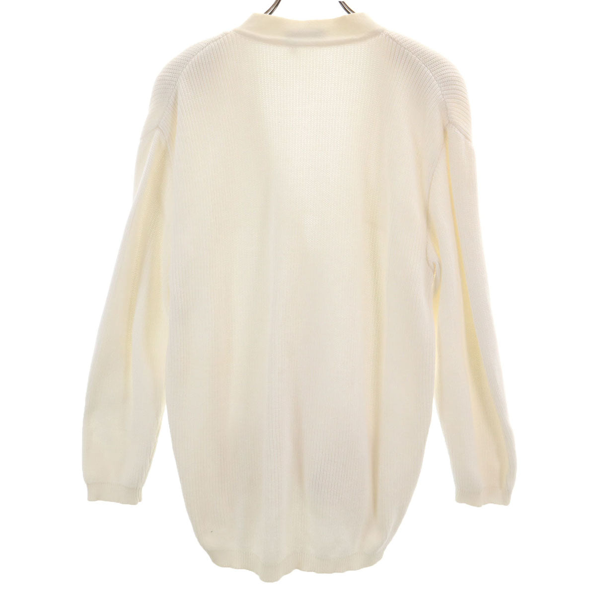 Salvatore Ferragamo サルヴァトーレフェラガモ イタリア製 長袖 Vネック ニットカーディガン L ホワイト レディース