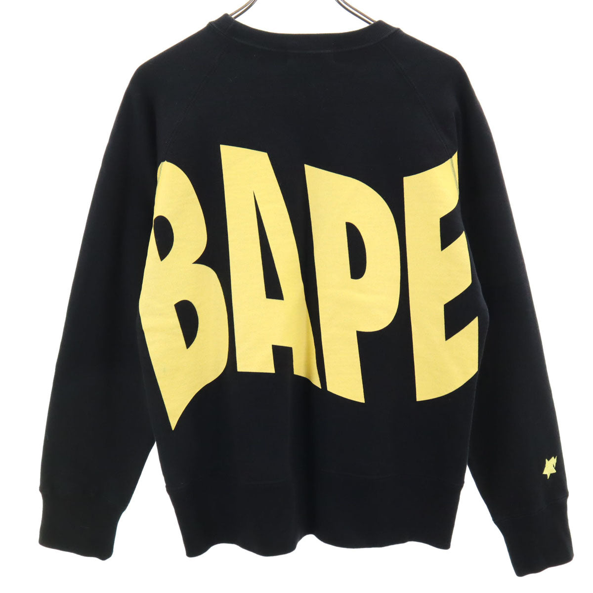 A BATHING APE アベイシングエイプ 長袖 スウェット トレーナー M 黒 裏起毛 メンズ