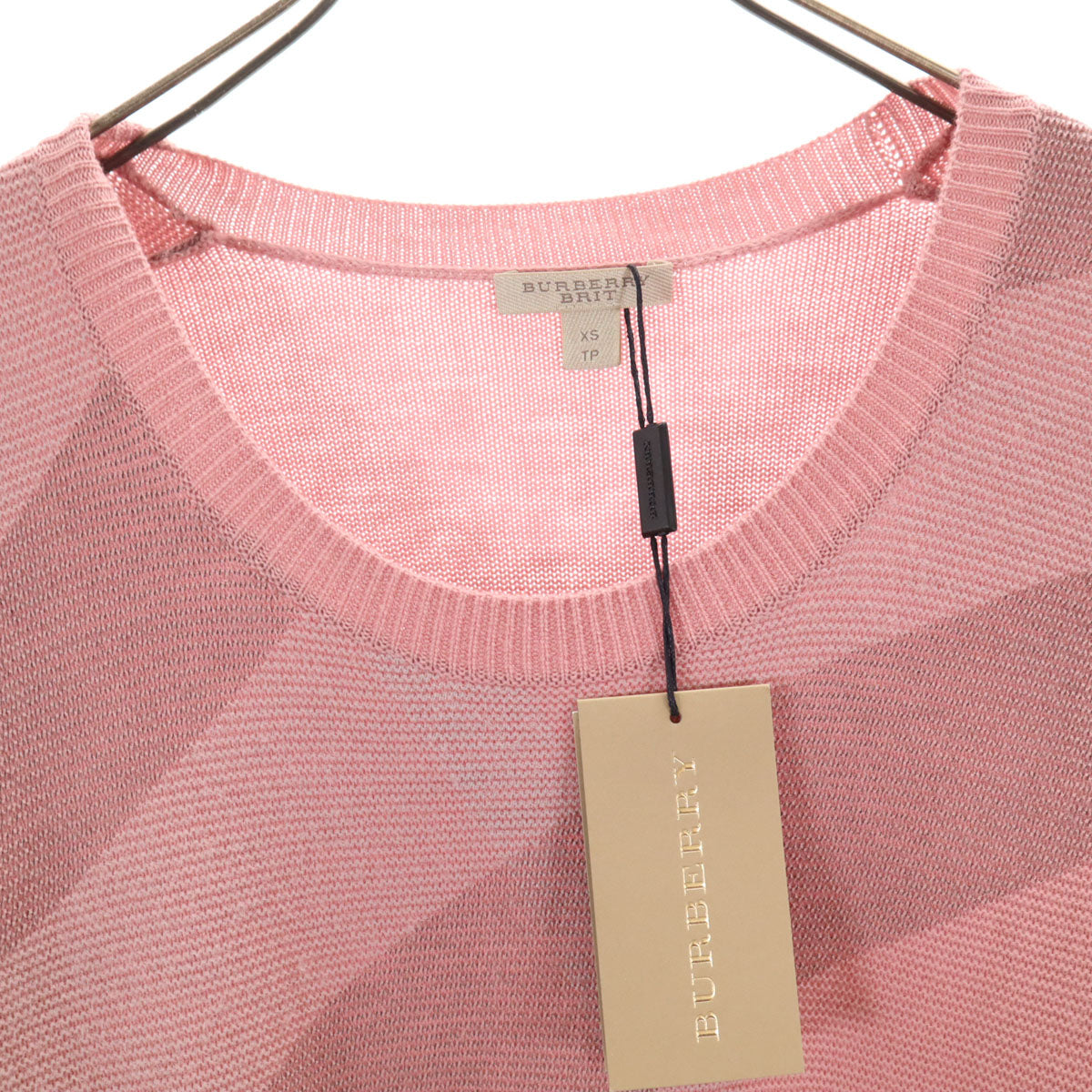 未使用 BURBERRY BRIT バーバリーブリット カシミアブレンド 長袖 セーター XS くすみピンク系 ニット レディース