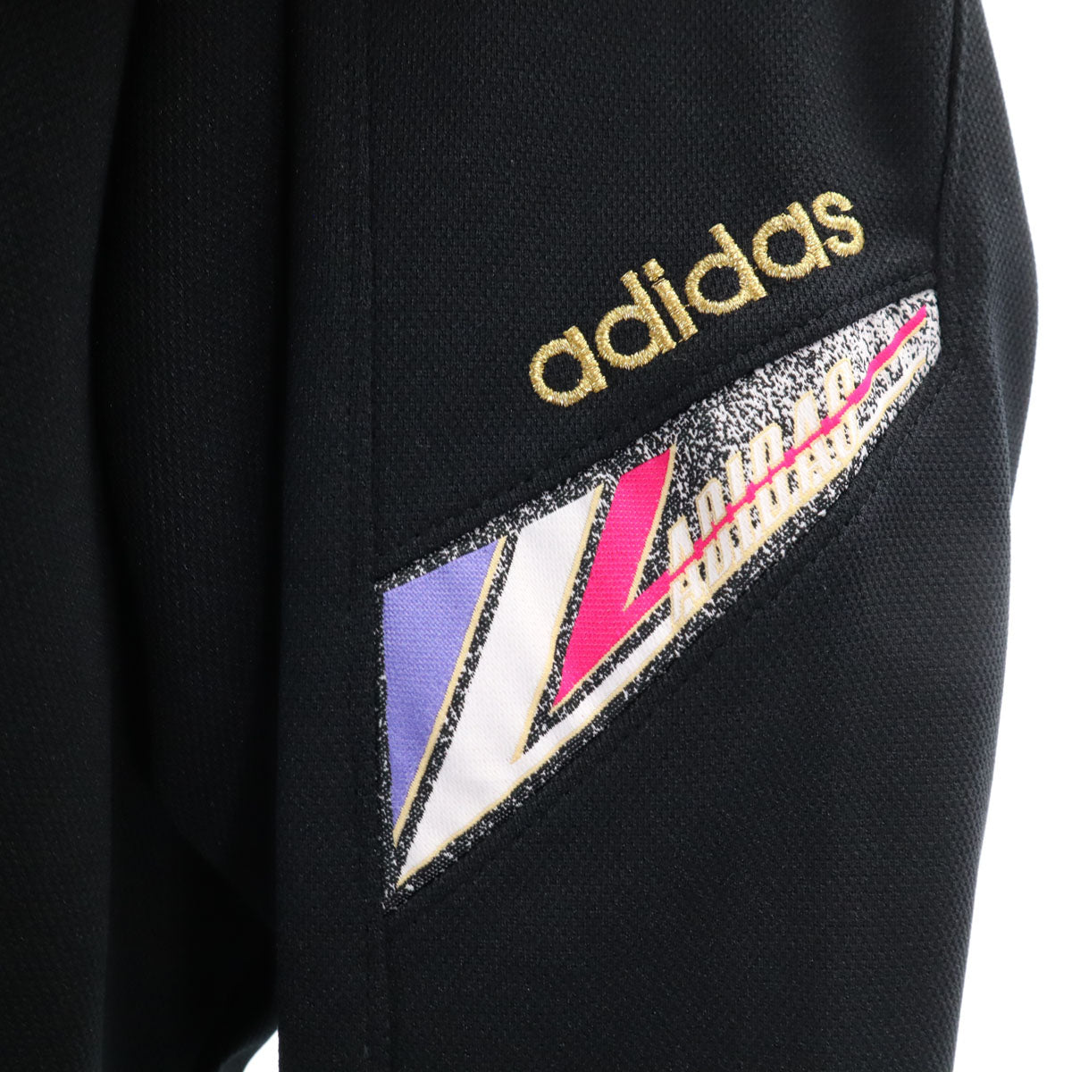 adidas アディダス 80s ヴィンテージ トレフォイルロゴ刺繍 トラックジャケット O 黒 デサント ジャージ メンズ