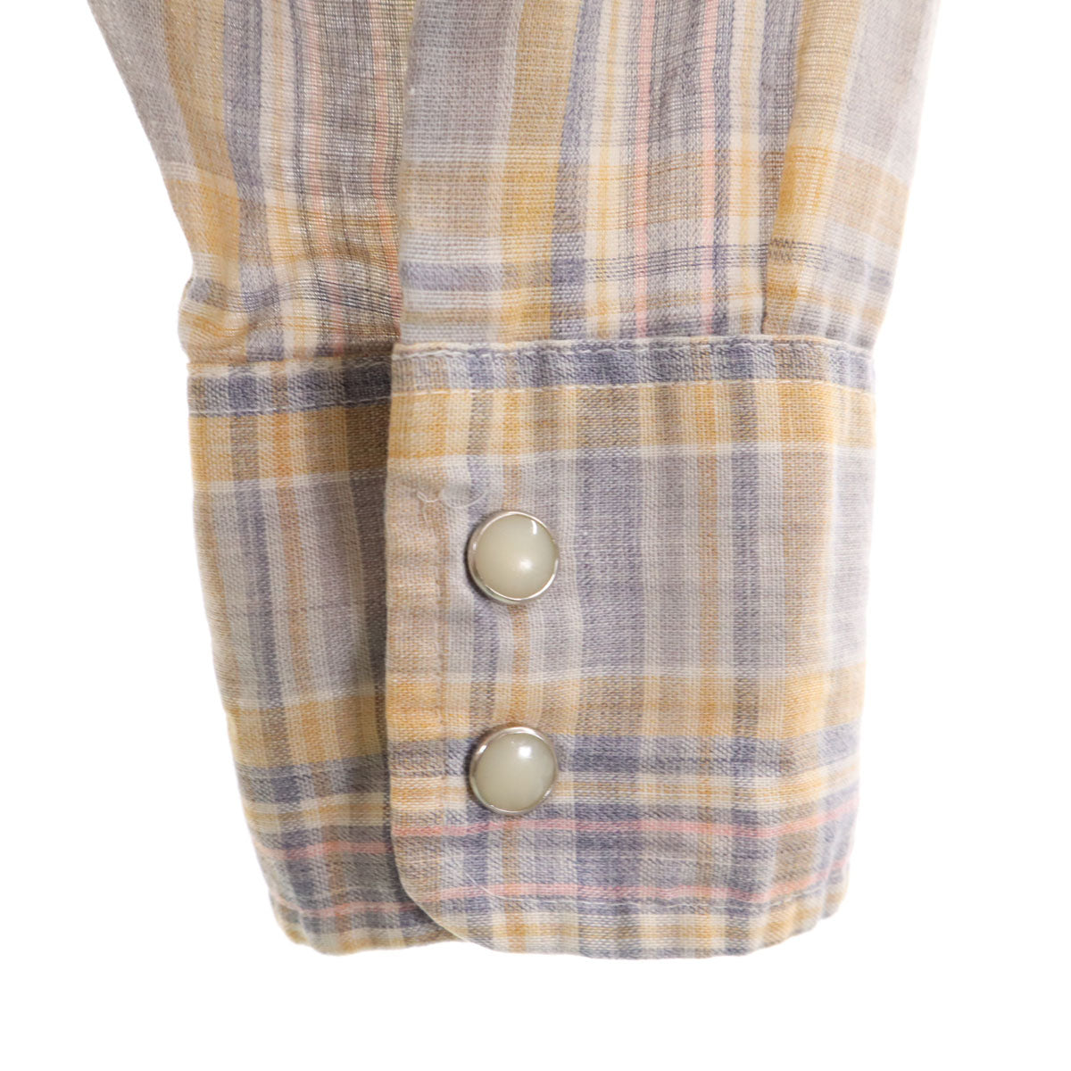 JC PENNEY ジェーシーペニー 70s ヴィンテージ チェック柄 長袖 ウエスタンシャツ M グレー系 メンズ