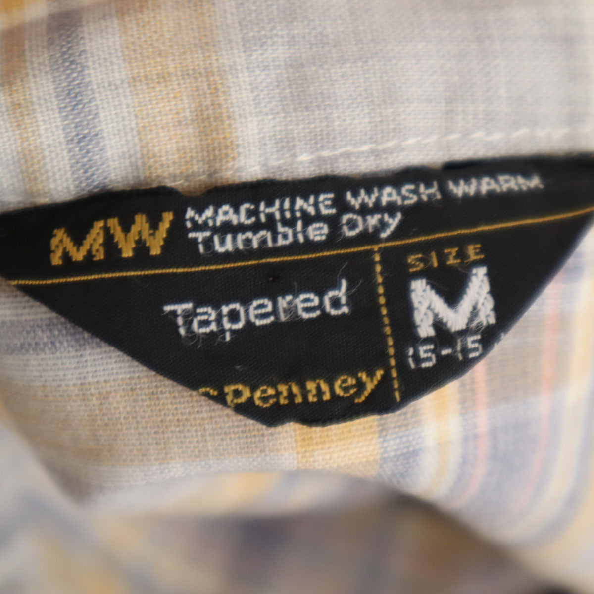 JC PENNEY ジェーシーペニー 70s ヴィンテージ チェック柄 長袖 ウエスタンシャツ M グレー系 メンズ