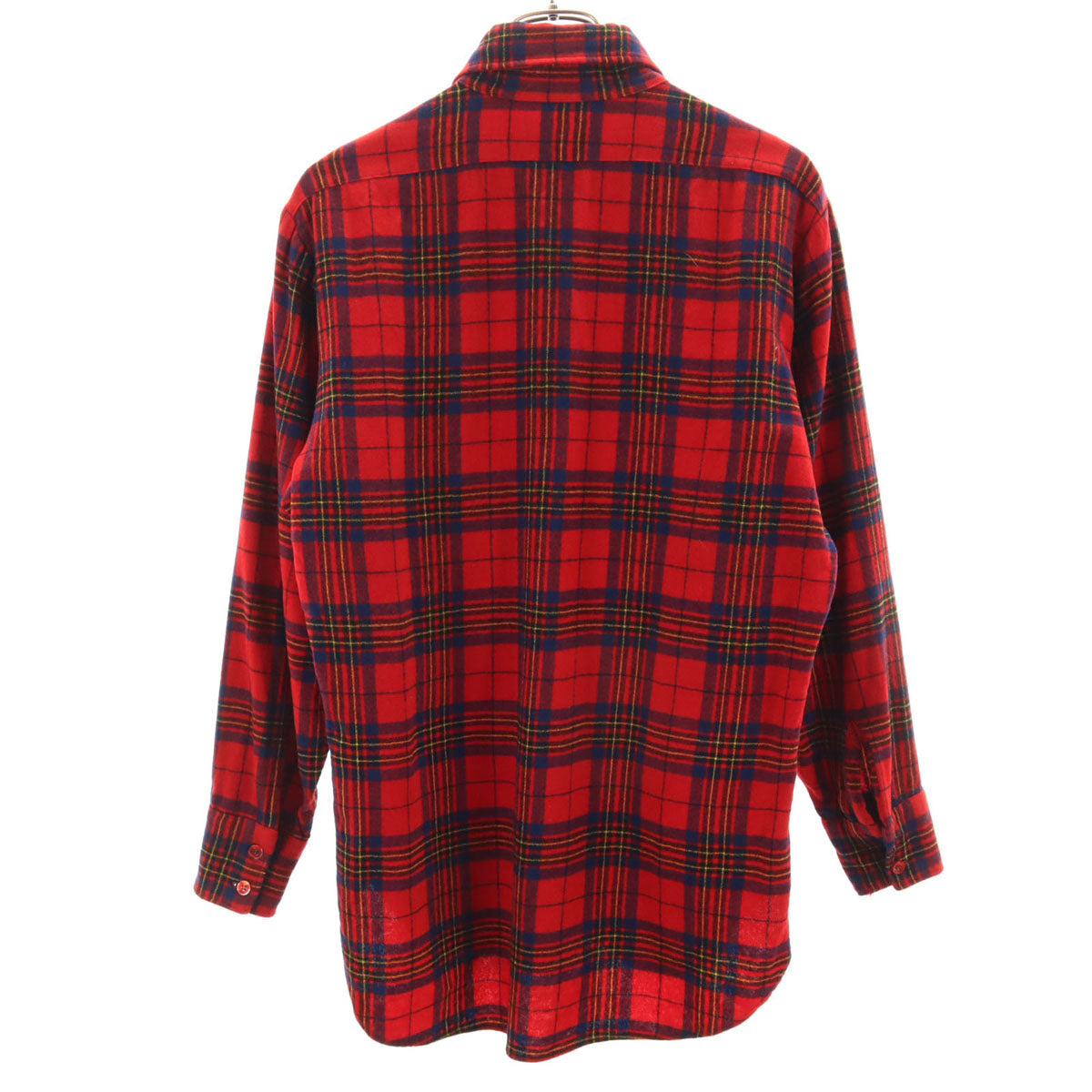 PENDLETON ペンドルトン 70s USA製 ウール ヴィンテージ チェック柄 長袖 ボタンダウンシャツ M 赤系 メンズ