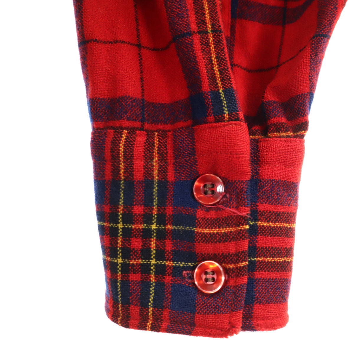 PENDLETON ペンドルトン 70s USA製 ウール ヴィンテージ チェック柄 長袖 ボタンダウンシャツ M 赤系 メンズ