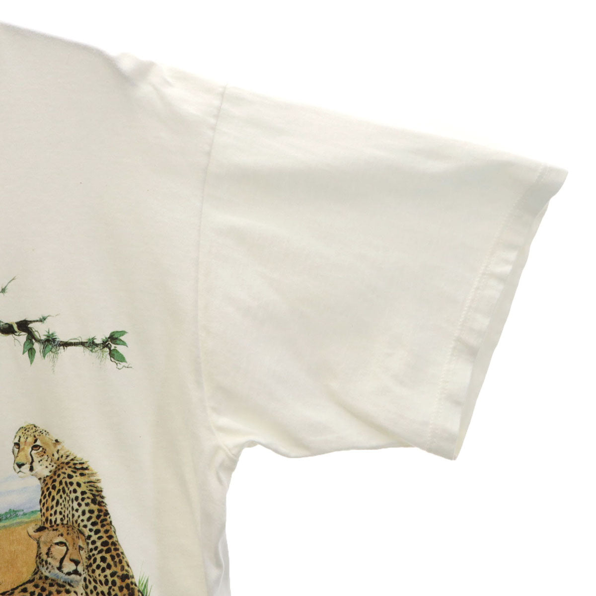 JERZEES ジャージーズ 90s USA製 オールド ライオン プリント 半袖 Tシャツ XL オフホワイト アニマル メンズ