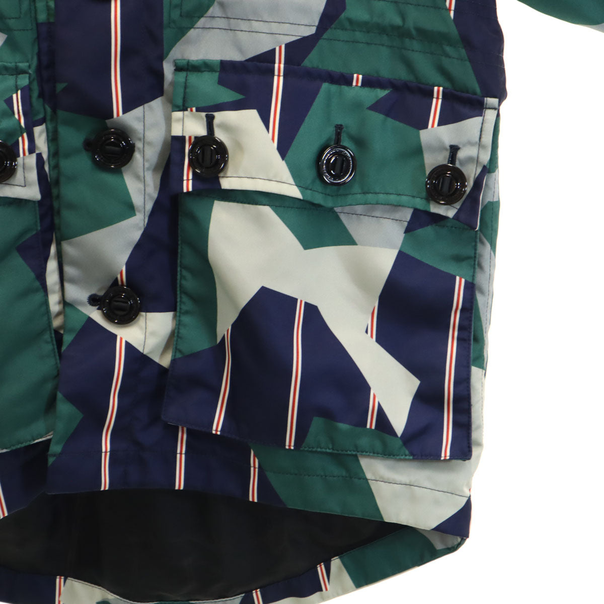 BLACK LABEL CRESTBRIDGE ブラックレーベルクレストブリッジ 幾何学柄 マウンテンパーカー M ネイビー ジャケット メンズ