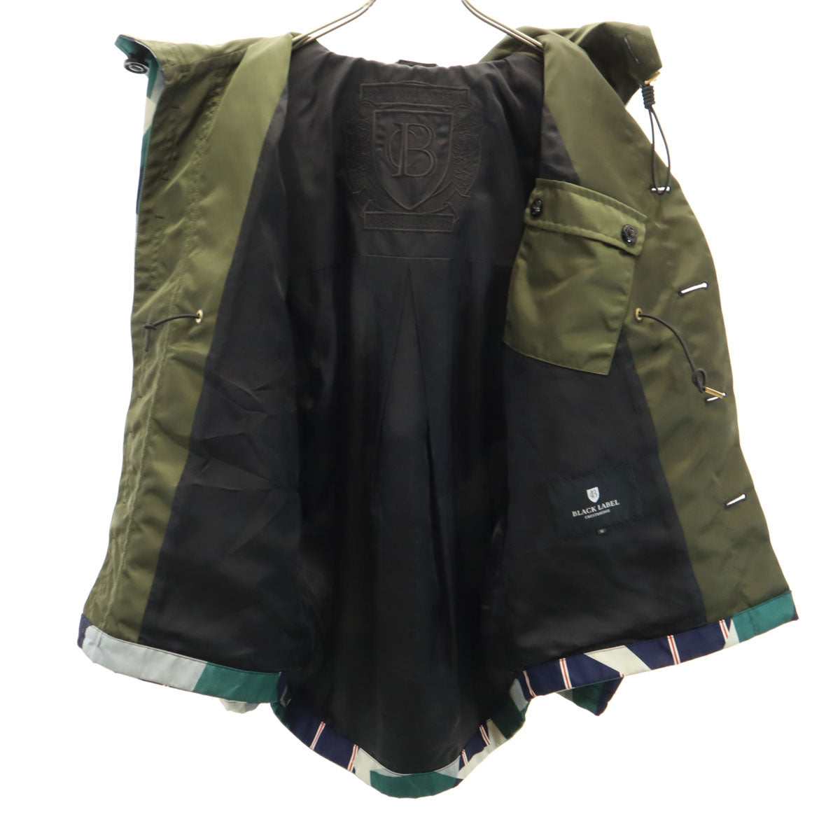 BLACK LABEL CRESTBRIDGE ブラックレーベルクレストブリッジ 幾何学柄 マウンテンパーカー M ネイビー ジャケット メンズ