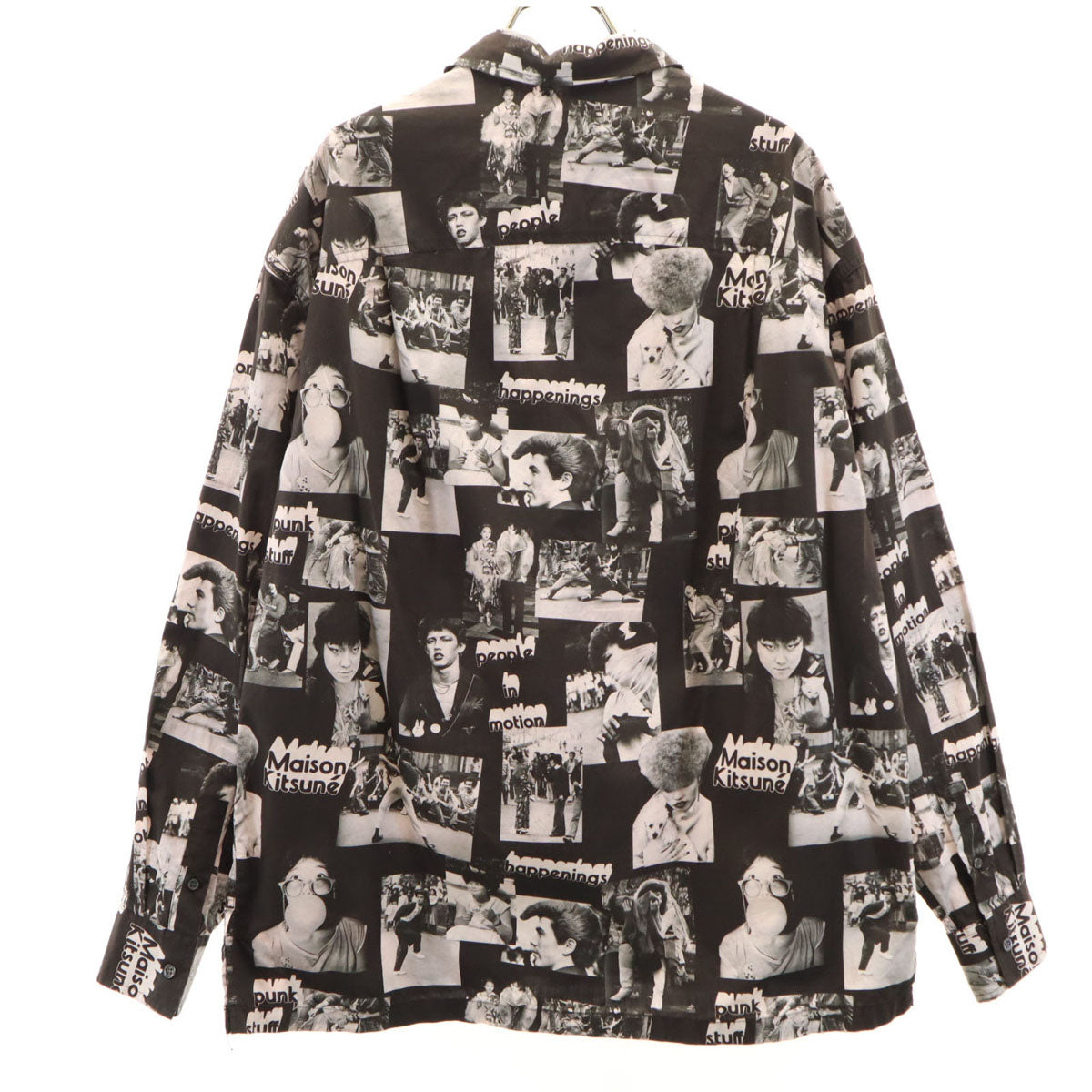 MAISON KITSUNE メゾンキツネ フォトプリント 長袖 コットンシャツ M ブラック系 メンズ