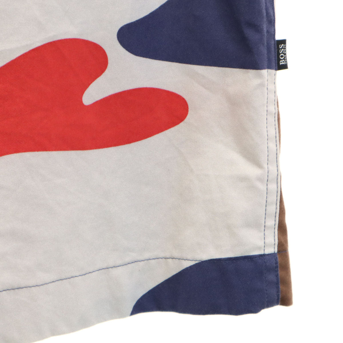 BOSS HUGO BOSS ボスヒューゴボス カモフラ柄 長袖 コットンシャツ S ネイビー 迷彩 メンズ