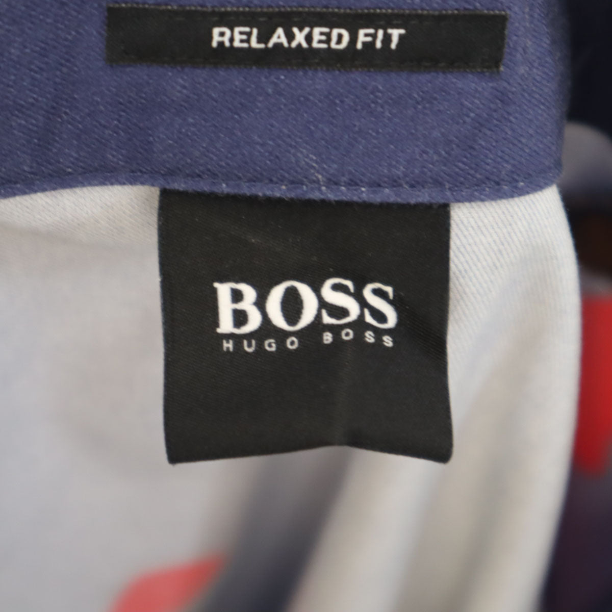 BOSS HUGO BOSS ボスヒューゴボス カモフラ柄 長袖 コットンシャツ S ネイビー 迷彩 メンズ