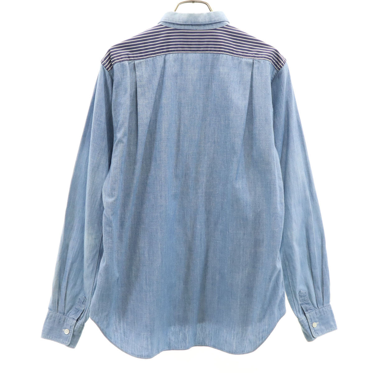 COMME des GARCONS HOMME PLUS コムデギャルソンオムプリュス 日本製 長袖 シャンブレー ボタンダウンシャツ XS ブルー メンズ