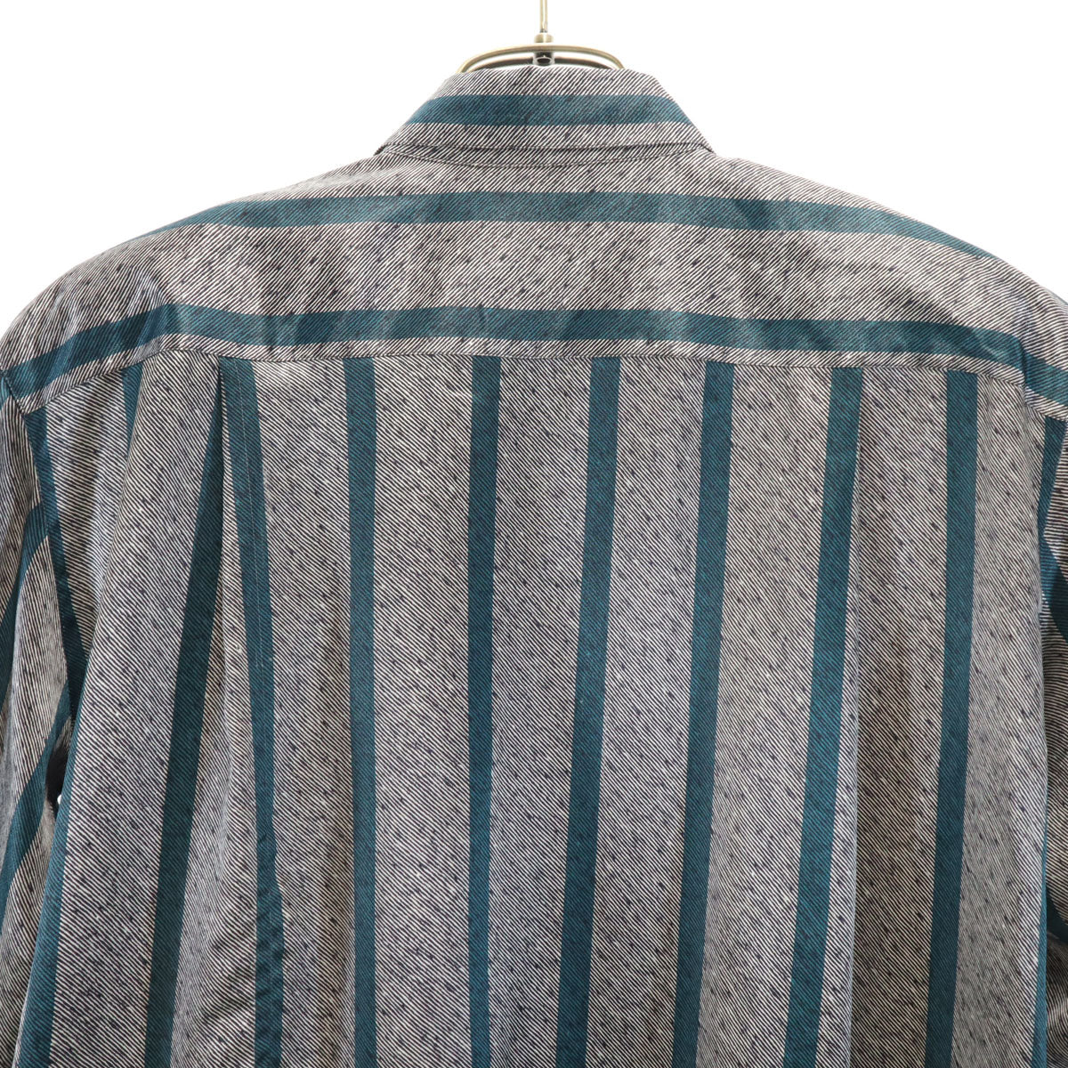 Christian Dior クリスチャンディオール 90s オールド ストライプ柄 長袖 ダブルブレスト シャツ M グレー レディース