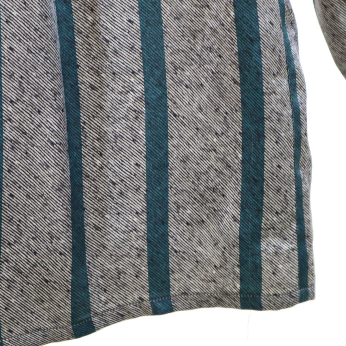 Christian Dior クリスチャンディオール 90s オールド ストライプ柄 長袖 ダブルブレスト シャツ M グレー レディース