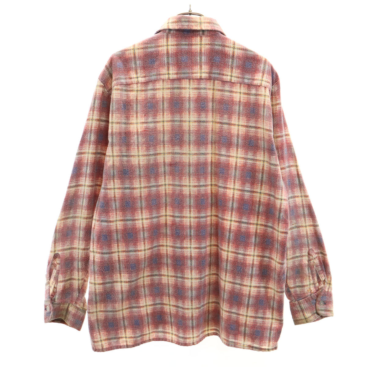 Sears シアーズ 70s ヴィンテージ チェック柄 長袖 ネルシャツ M レッド系 メンズ