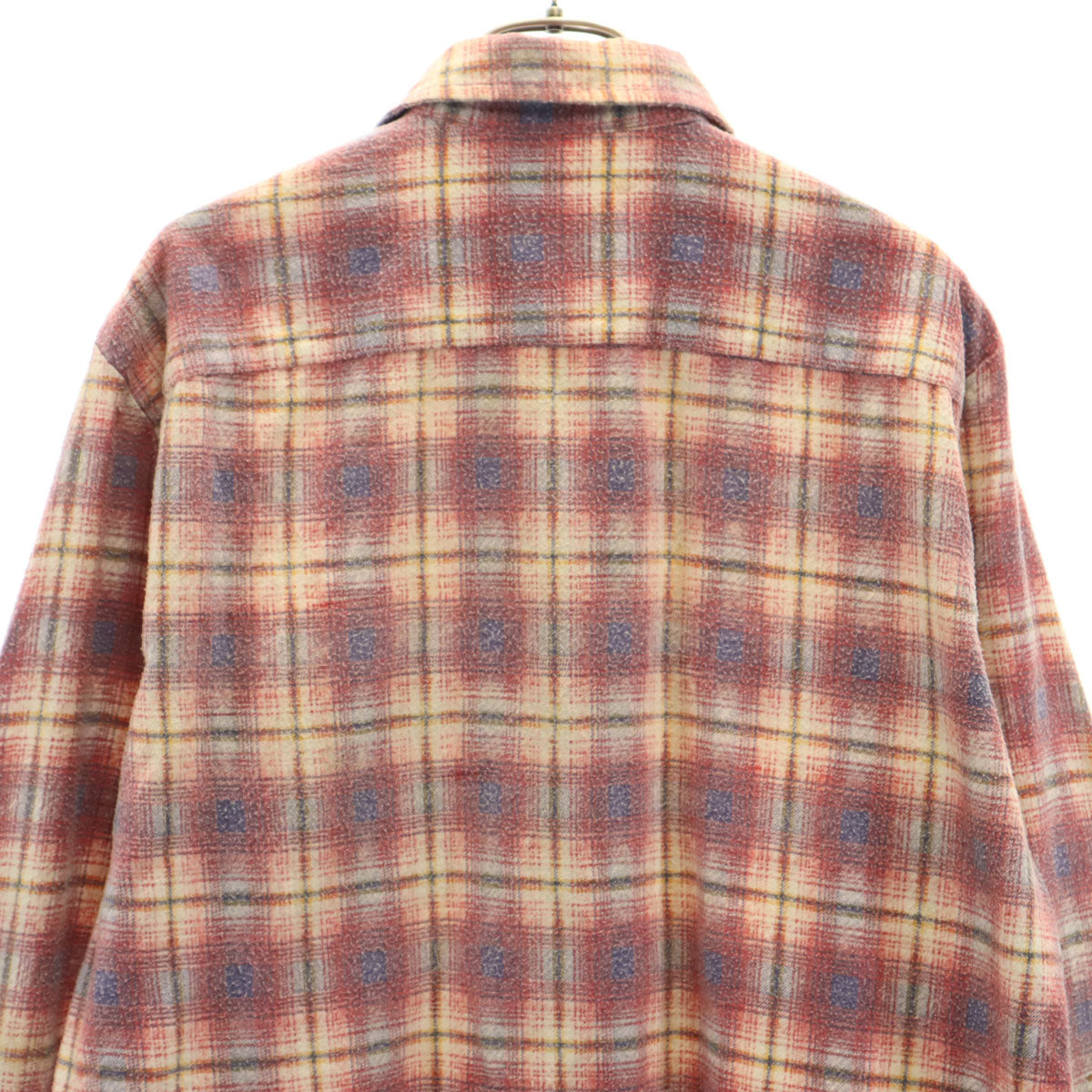 Sears シアーズ 70s ヴィンテージ チェック柄 長袖 ネルシャツ M レッド系 メンズ