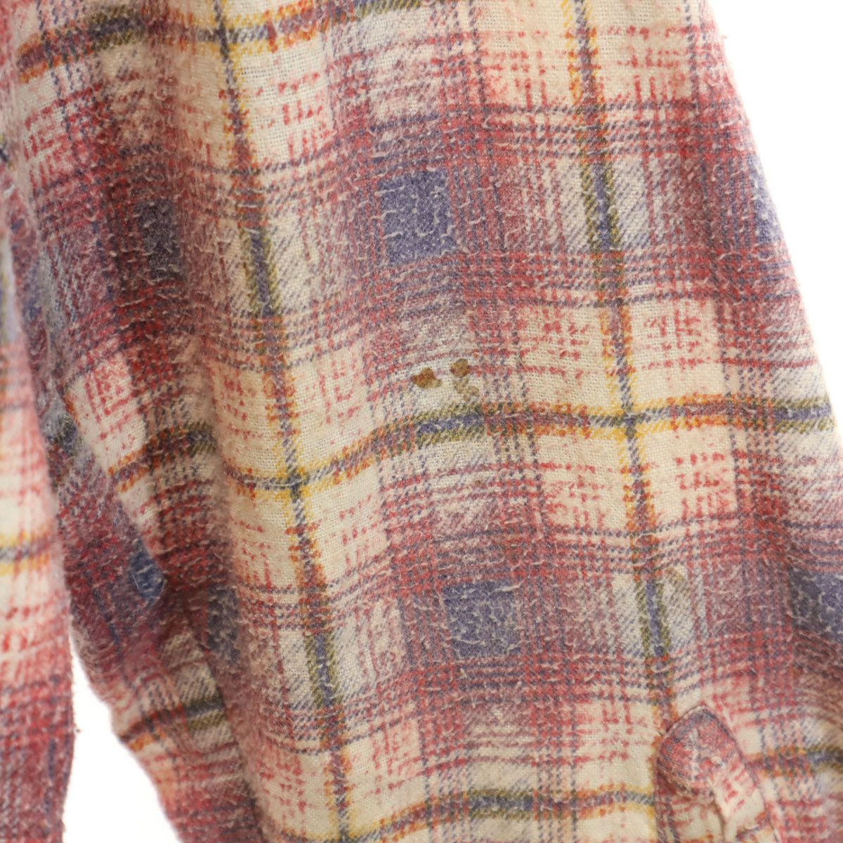 Sears シアーズ 70s ヴィンテージ チェック柄 長袖 ネルシャツ M レッド系 メンズ