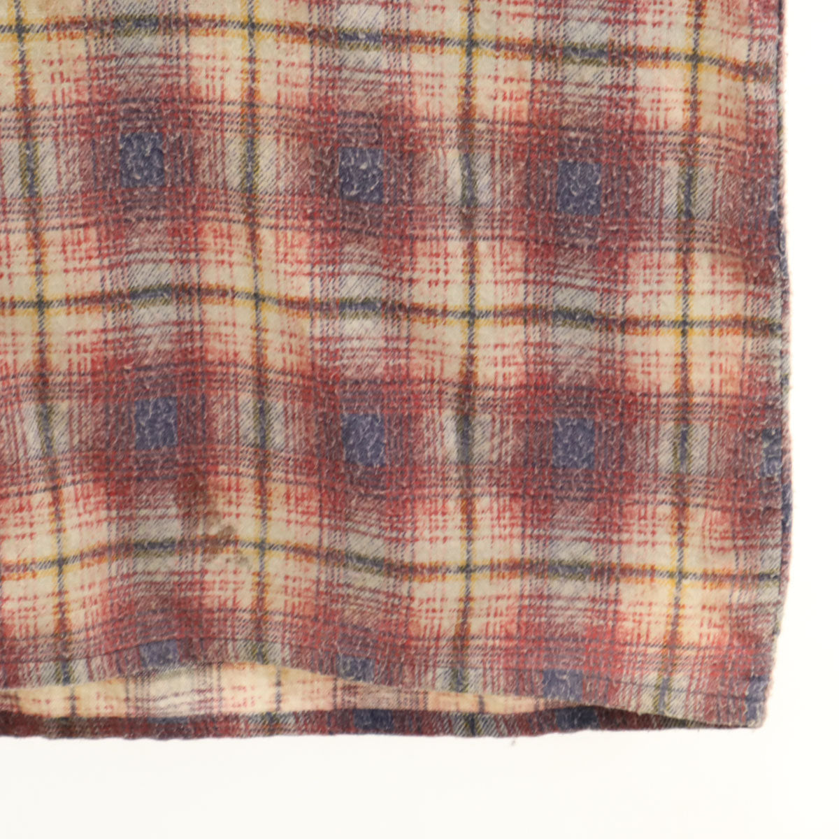 Sears シアーズ 70s ヴィンテージ チェック柄 長袖 ネルシャツ M レッド系 メンズ