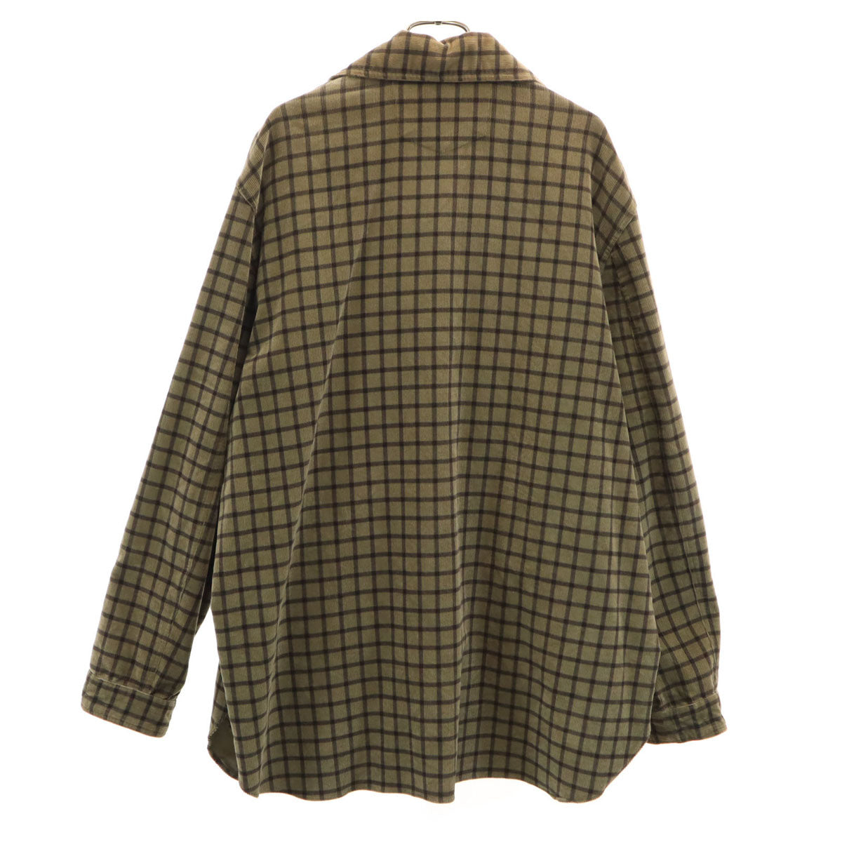 HUGO HUGO BOSS ヒューゴ ヒューゴボス チェック柄 コーデュロイ シャツジャケット M オリーブ系 メンズ