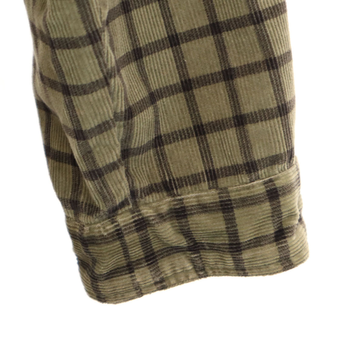 HUGO HUGO BOSS ヒューゴ ヒューゴボス チェック柄 コーデュロイ シャツジャケット M オリーブ系 メンズ