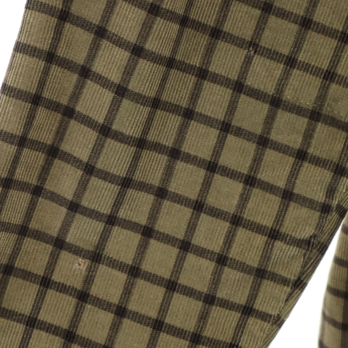 HUGO HUGO BOSS ヒューゴ ヒューゴボス チェック柄 コーデュロイ シャツジャケット M オリーブ系 メンズ