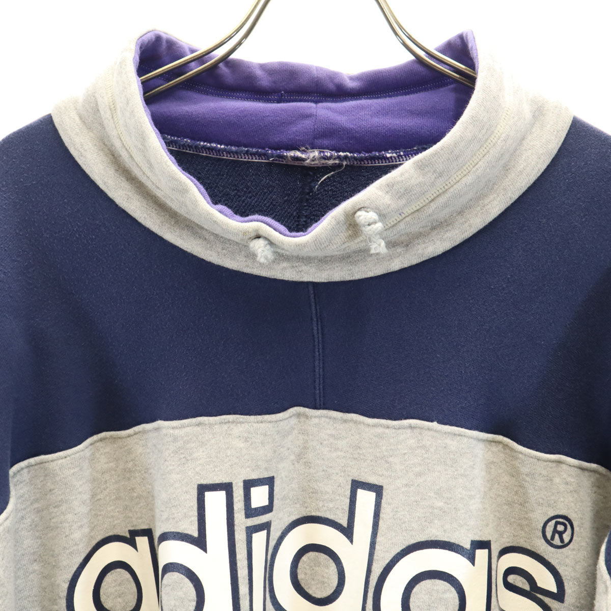 adidas アディダス 80s 日本製 ヴィンテージ トレフォイルロゴ 長袖 スウェット M-L グレー デサント トレーナー メンズ