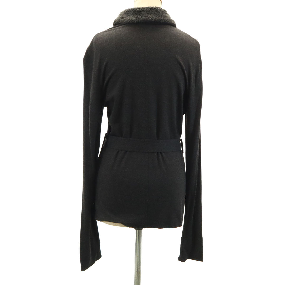 FENDI JEANS フェンディ ジーンズ イタリア製 長袖 Vネック カーディガン 40 チャコールグレー レディース