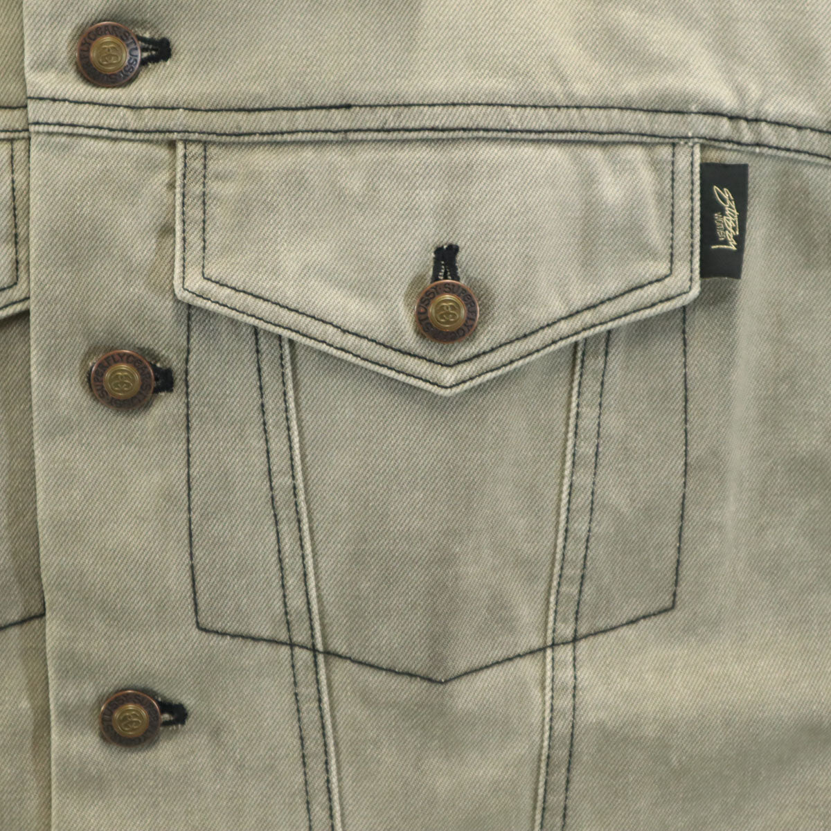 STUSSY ステューシー トラッカー ジャケット S グレージュ メンズ