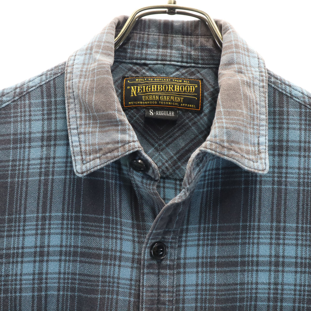 NEIGHBORHOOD ネイバーフッド 日本製 111ARNH-SHM03 チェック柄 長袖 コットンシャツ S ブルー系 メンズ