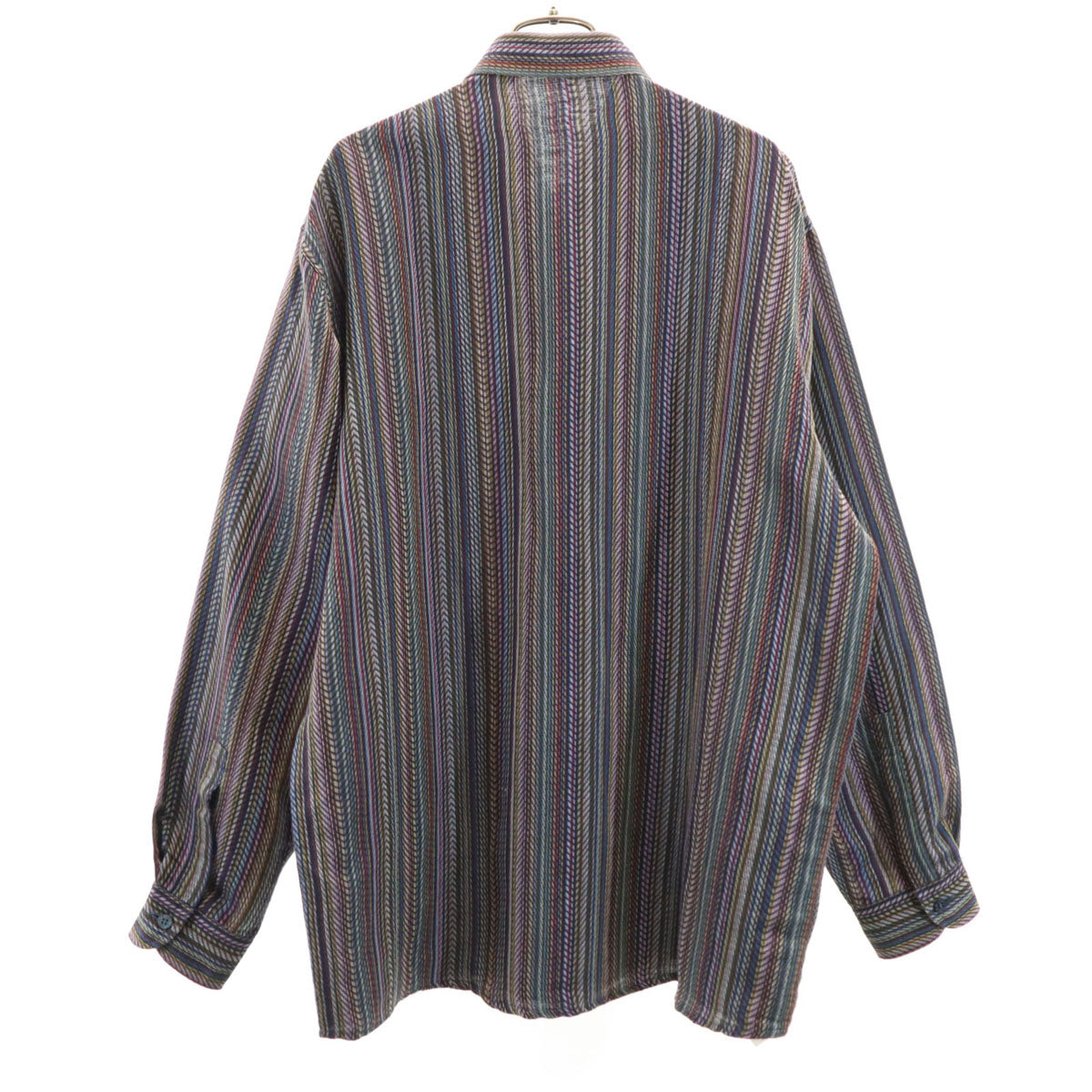 Missoni ミッソーニ イタリア製 リネンブレンド ストライプ柄 長袖 シャツ 50 メンズ