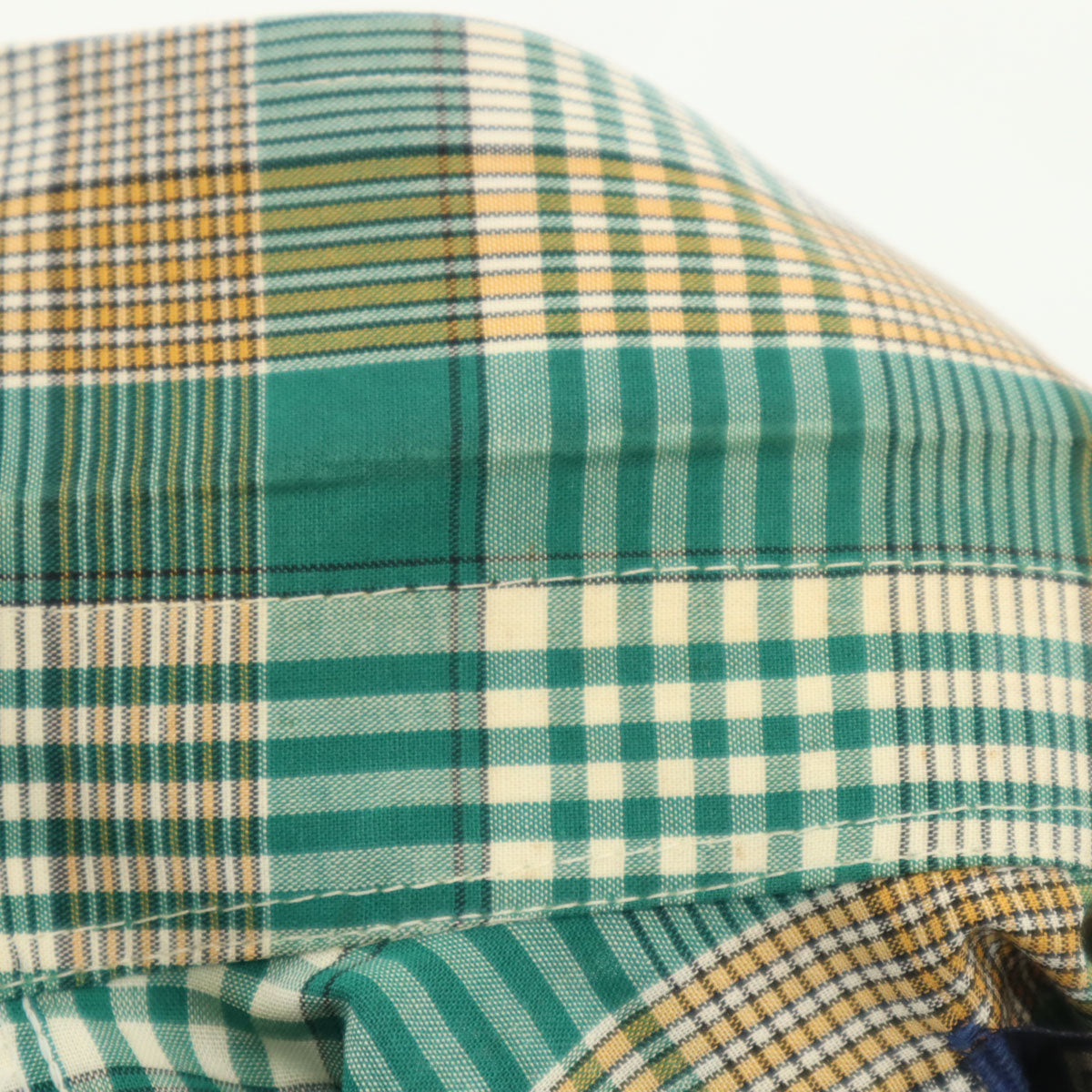 Gillent 70s 80s ヴィンテージ チェック柄 長袖 シャツ グリーン メンズ