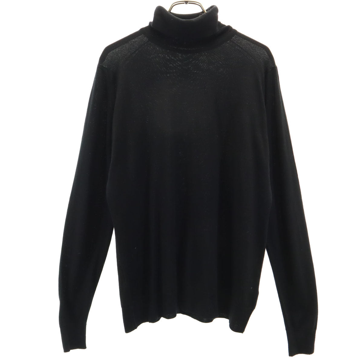 JOHN SMEDLEY ジョンスメドレー イギリス製 長袖 タートルネック ハイゲージ ニット XL ブラック レディース