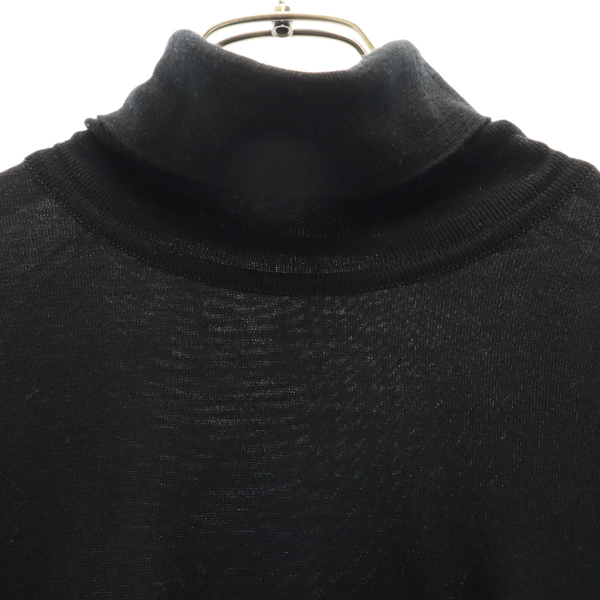 JOHN SMEDLEY ジョンスメドレー イギリス製 長袖 タートルネック ハイゲージ ニット XL ブラック レディース