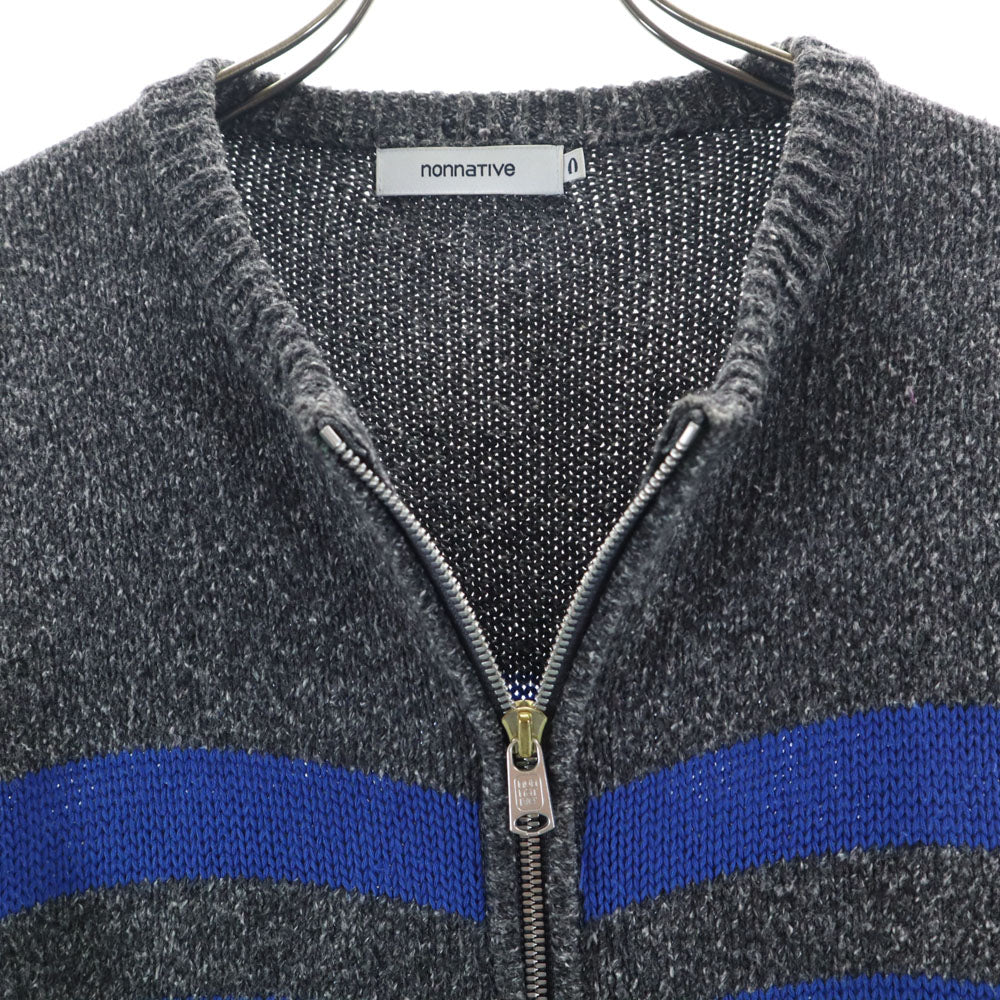 nonnative ノンネイティブ ボーダー柄 ニットジャケット 0 グレー メンズ