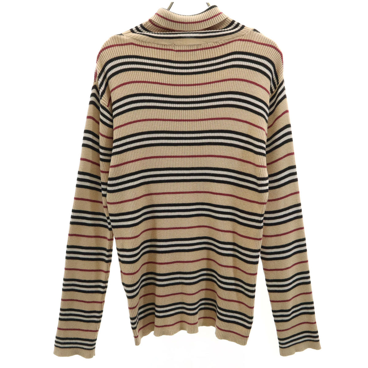 BURBERRY BLACK LABEL バーバリーブラックレーベル ノバチェック 長袖 タートルネック リブ ニット 2 ベージュ 三陽商会 レディース