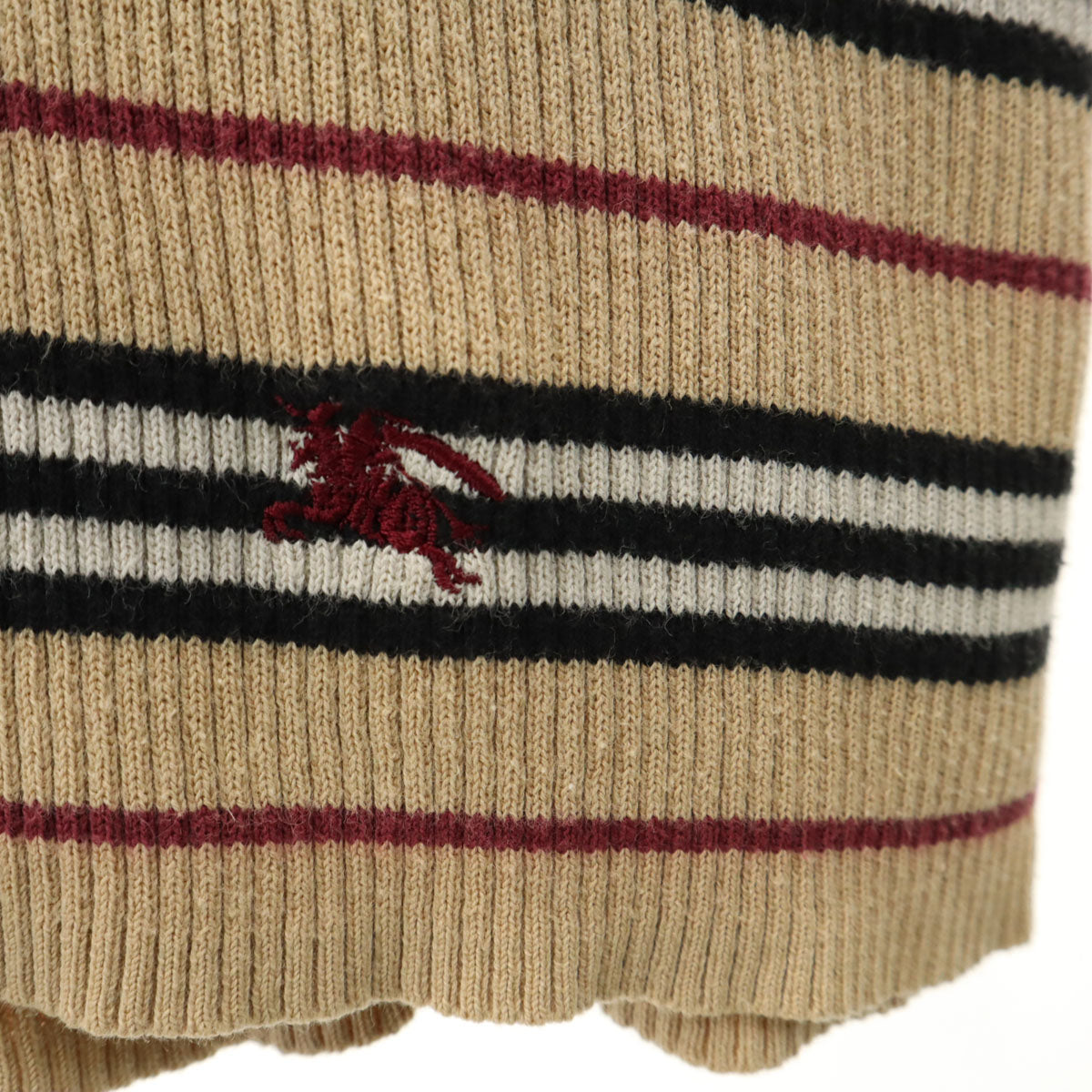 BURBERRY BLACK LABEL バーバリーブラックレーベル ノバチェック 長袖 タートルネック リブ ニット 2 ベージュ 三陽商会 レディース