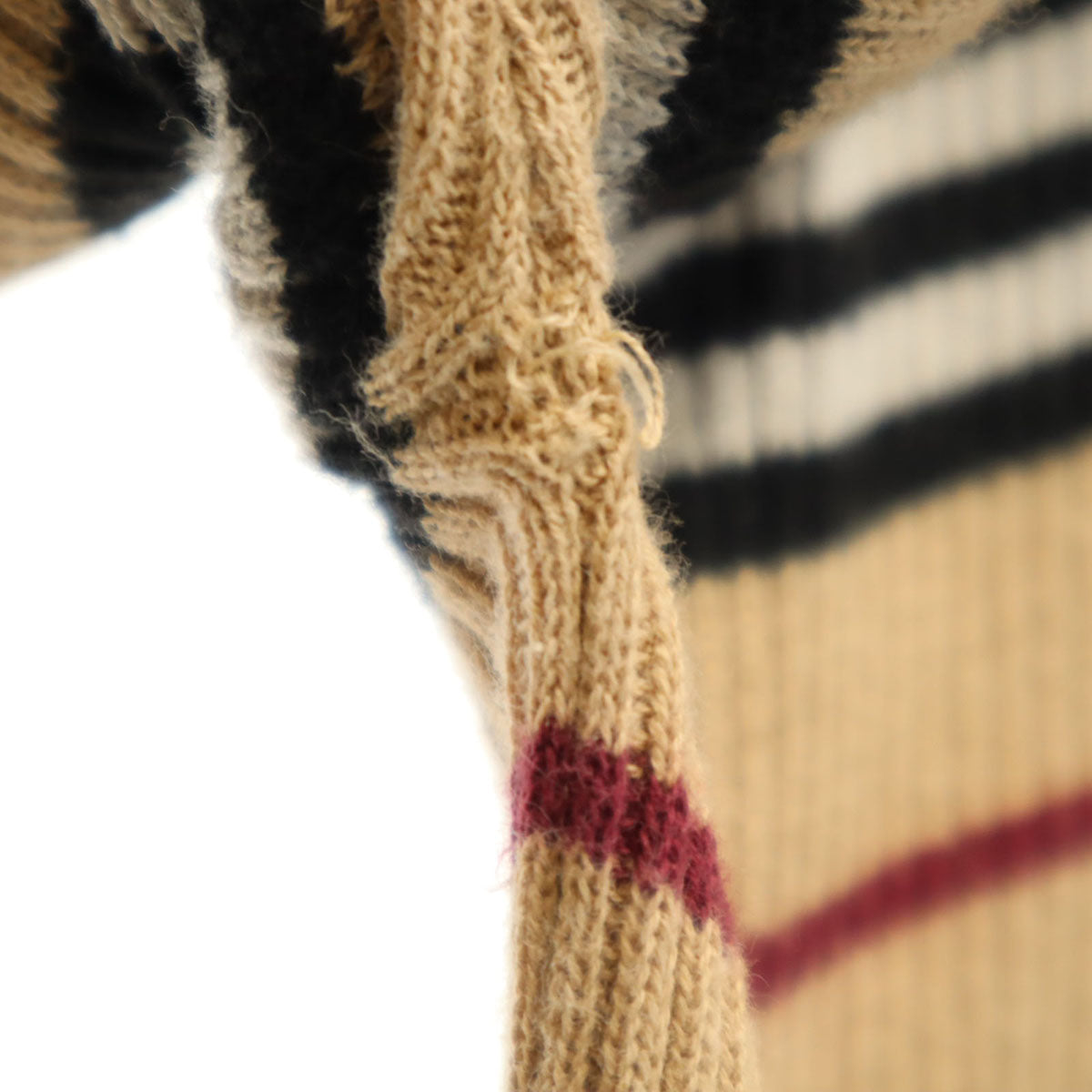 BURBERRY BLACK LABEL バーバリーブラックレーベル ノバチェック 長袖 タートルネック リブ ニット 2 ベージュ 三陽商会 レディース