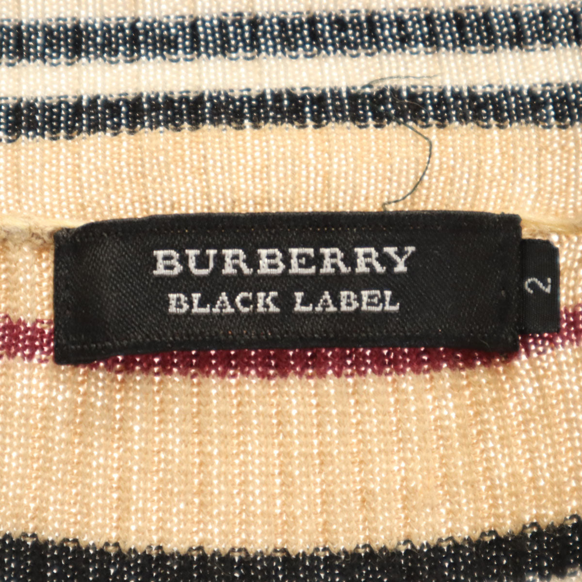 BURBERRY BLACK LABEL バーバリーブラックレーベル ノバチェック 長袖 タートルネック リブ ニット 2 ベージュ 三陽商会 レディース