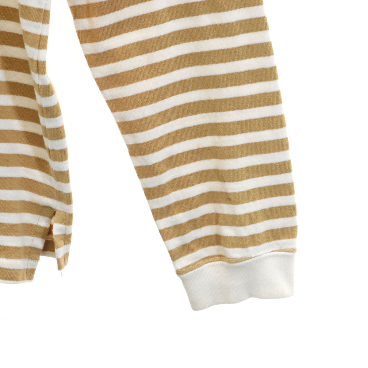 REMI RELIEF レミレリーフ 日本製 ボーダー柄 長袖 Tシャツ L ベージュ ロンT ポケT メンズ