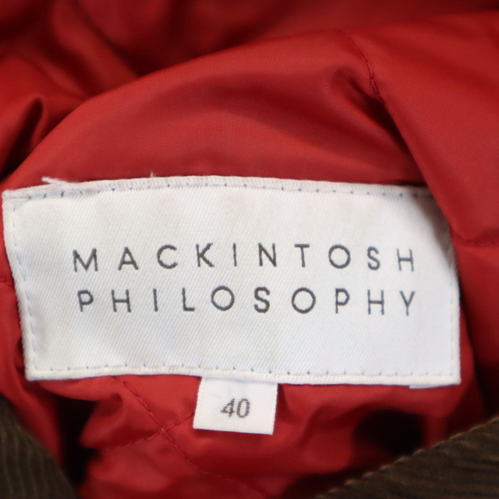 MACKINTOSH PHILOSOPHY マッキントッシュ フィロソフィー リバーシブル キルティングコート 40 ブラウン メンズ